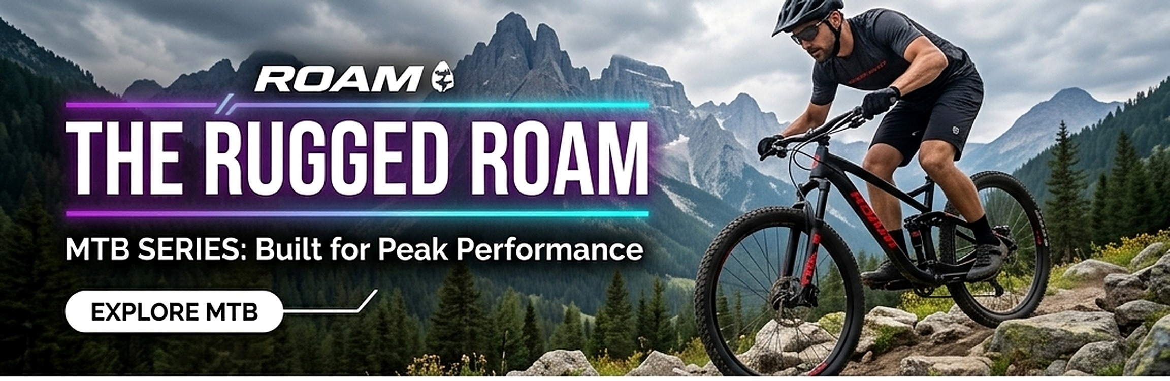 ROAM MTB series cycling through rugged mountain terrain